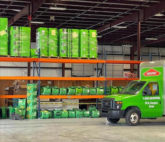 servpro warehouse with equipment and truck