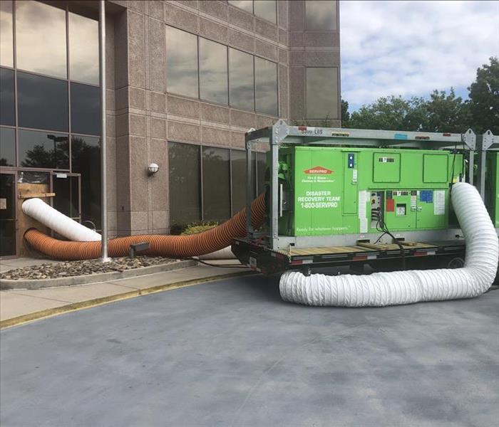 SERVPRO equipment setup for a commercial water loss in Maury County