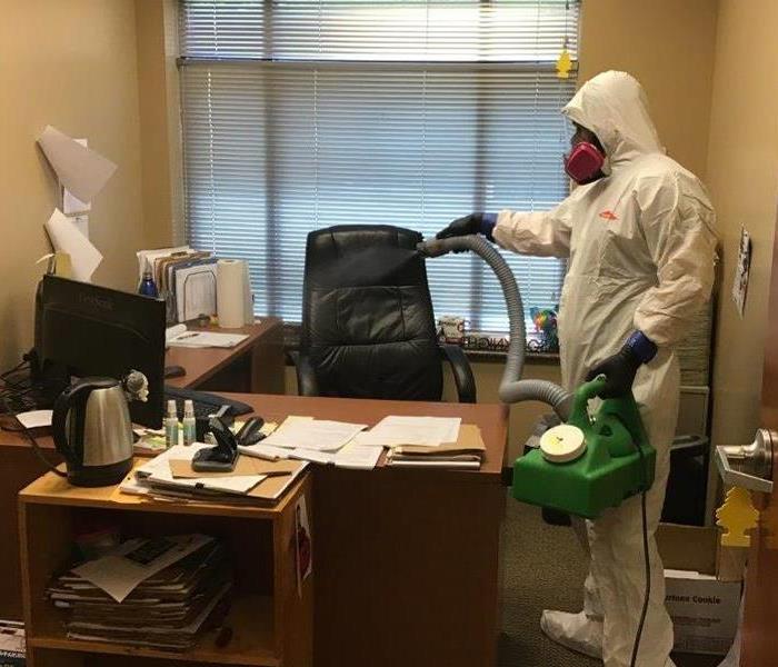 SERVPRO technician fogging and office space in Giles County